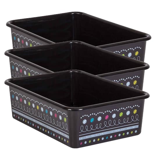 Teacher Created Resources® Chalkboard Brights Large Plastic Storage Bin, 3ct.